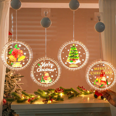 Colorful LED Christmas Tree Hanging Light with Suction Cup