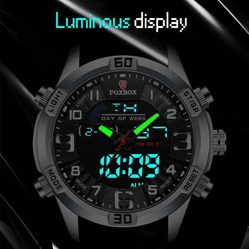 Lige Men's Dual Display Watch Multi-Function Chronograph Sports Waterproof Watch - Korvel