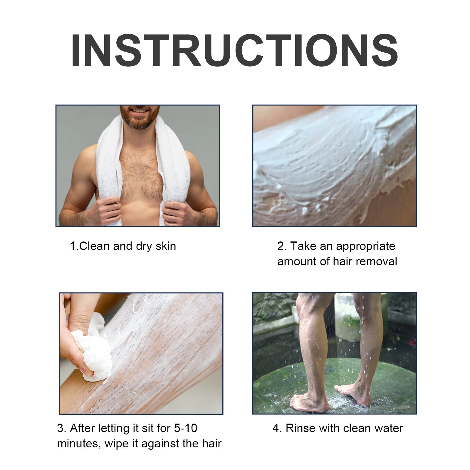 Hair Removal Cream, For Men Men's Underarm Arm And Leg Hair Gentle Non-Irritating Cleaning Hair Removal Cream - Korvel