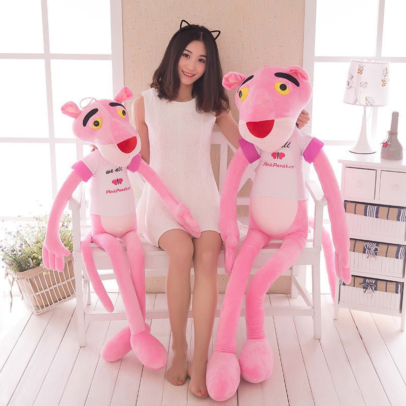Internet celebrity pink leopard plush toy doll Dalang leopard long legs pink playful leopard jumping tiger large children's gift - Korvel