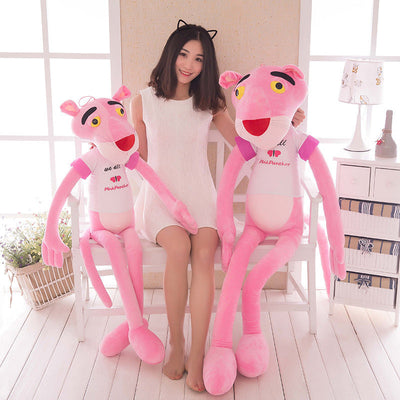 Internet celebrity pink leopard plush toy doll Dalang leopard long legs pink playful leopard jumping tiger large children's gift - Korvel