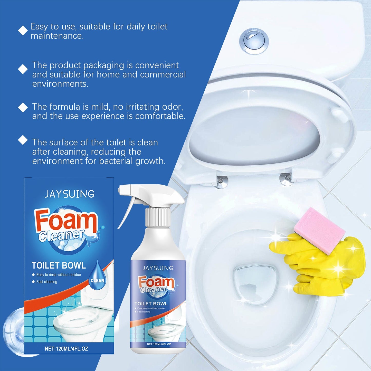 Toilet Foam Cleaner For Toilet Cleaning For Toilet Cleaning For Yellow Home Deodorant Bathroom For Stain Removal - Korvel