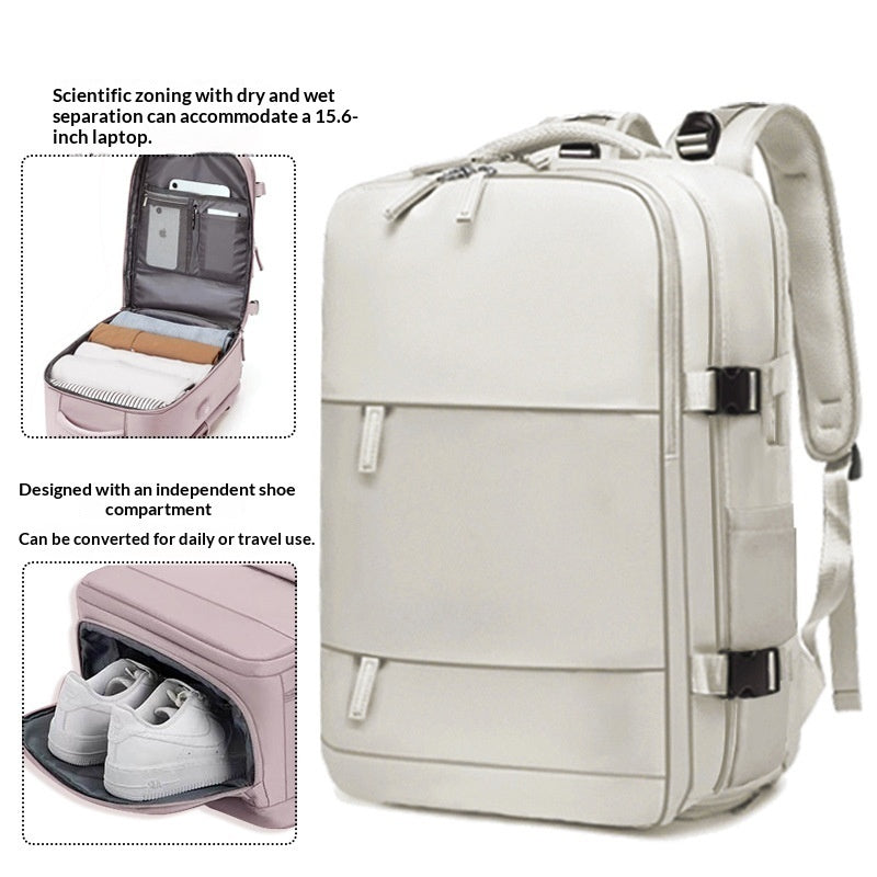Sac à dos de voyage décontracté pour hommes, imperméable, avec séparation sèche-humide