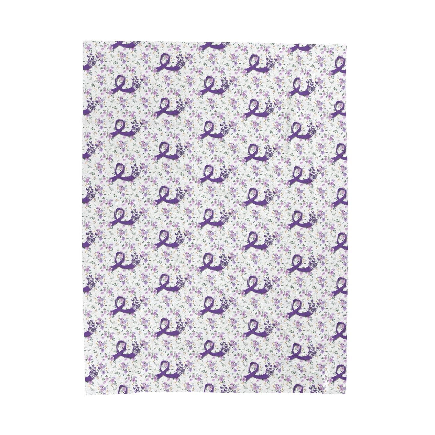 Couverture en velours à fleurs violettes