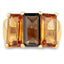 Anillo de Cuarzo Ahumado y Citrino de 8.14 Quilates Baño de Oro Amarillo de 14K