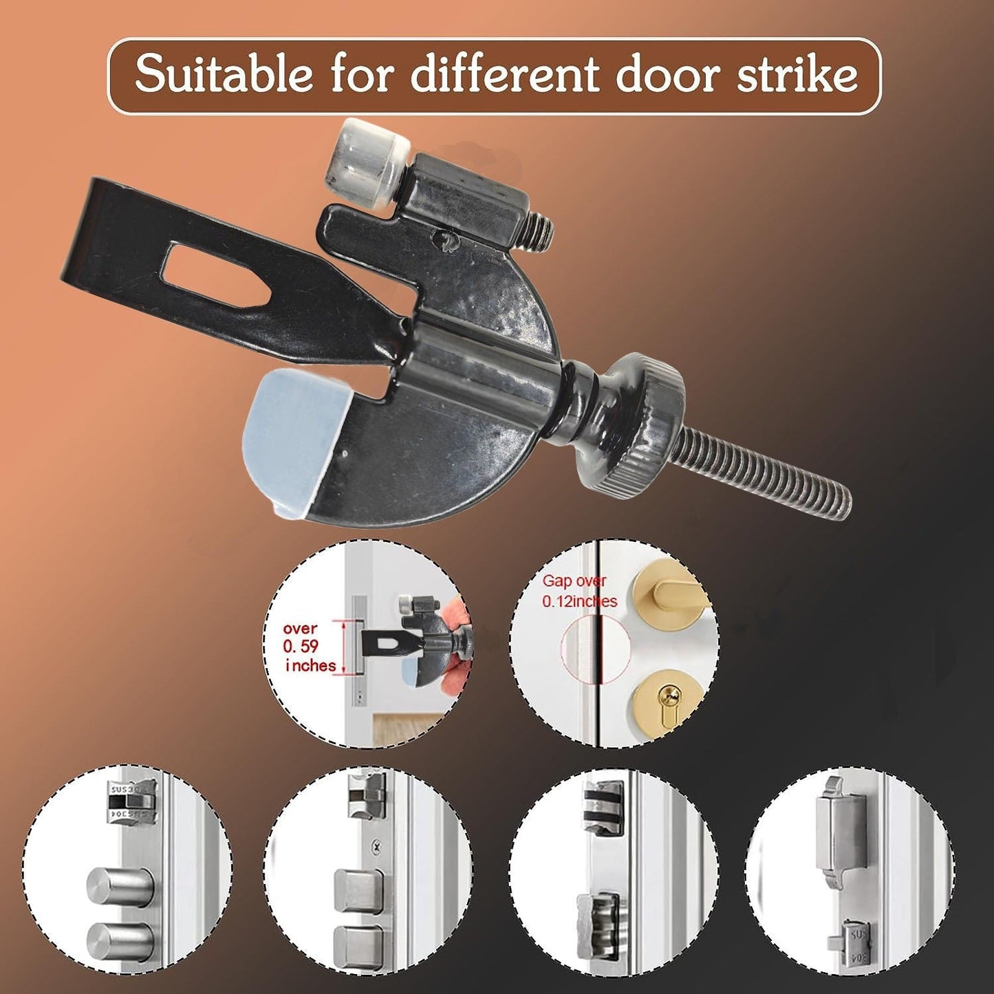 Portable Door Lock Privacy Extra Security Lock Anti Theft Travel Inside Door Locker for Traveling Home Bedroom Apartmen - Korvel