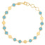14k Yellow Gold Turquoise Geometric Chain Bracelet