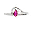 Genuine .02ct Created Ruby Diamond Ring in 10KT White Gold