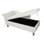 Beige Chaise Lounge Indoor Velvet Lounge Chair for Bedroom with Storage & Pillow Modern Upholstered Rolled Arm Chase Lounge - Korvel