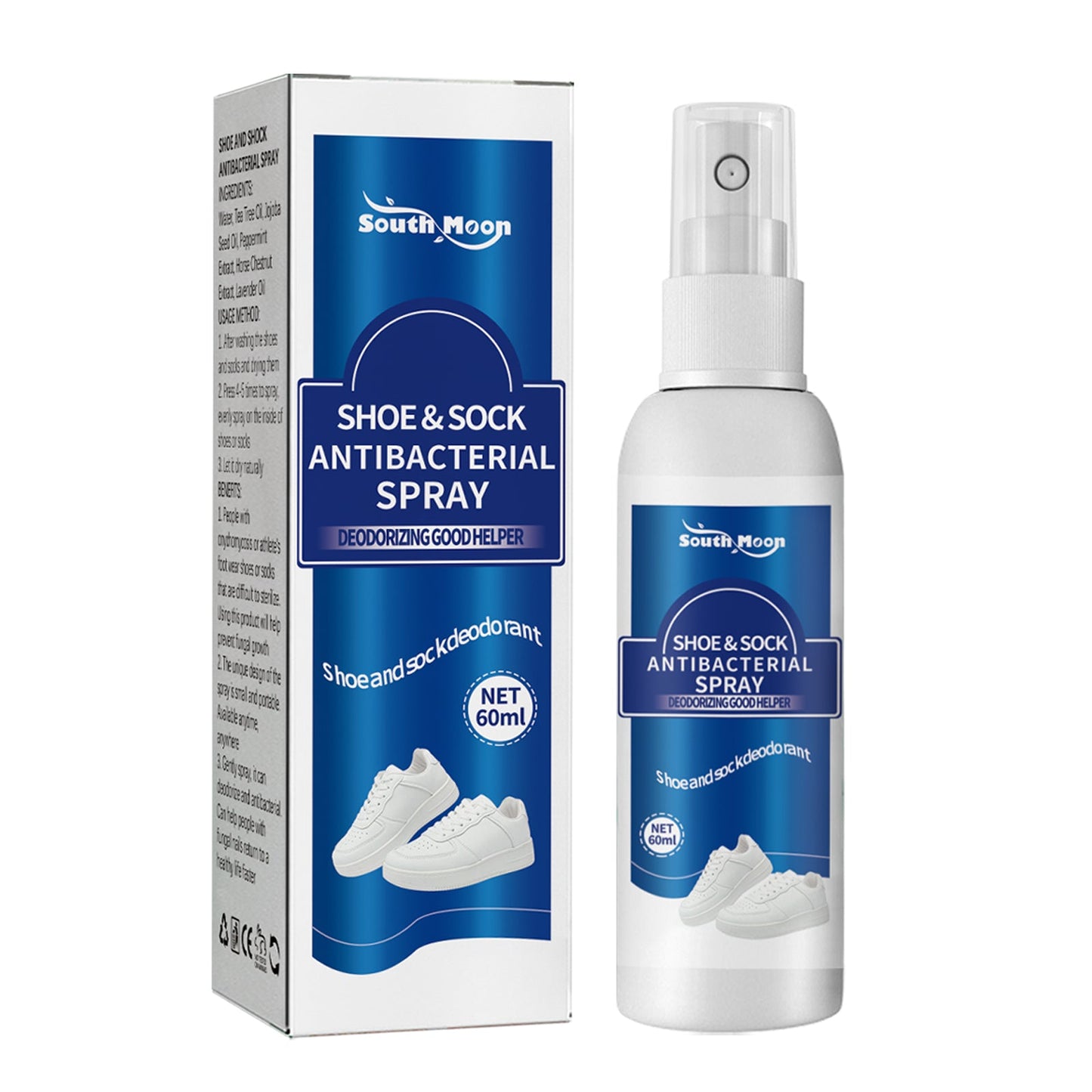 Shoe & Sock Antibacterial Spray, Shoes And Socks Clean Sweaty Feet To Odor Dry Shoe Cabinet Freshener - Korvel