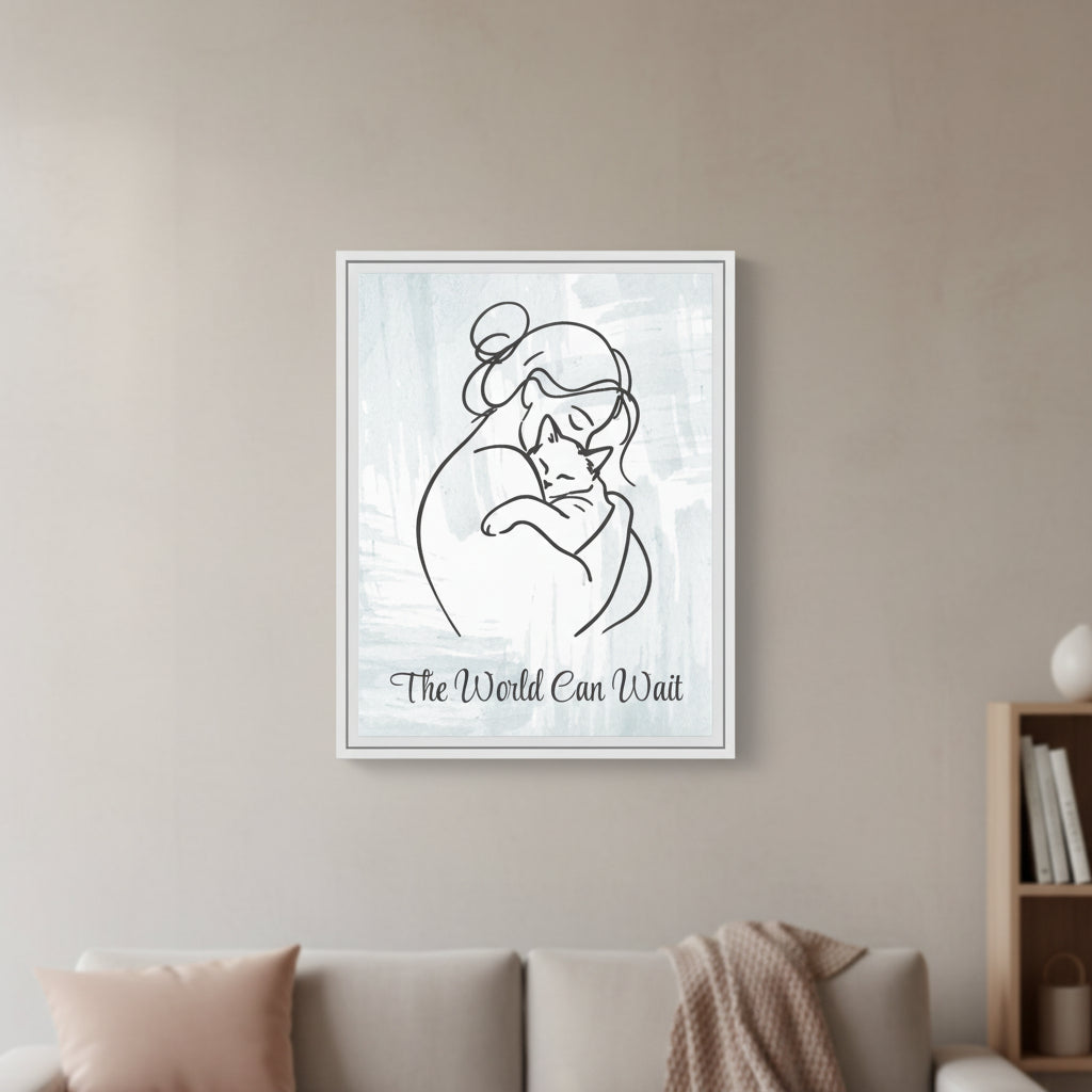 L'impression sur toile Chat Le Monde Peut Attendre