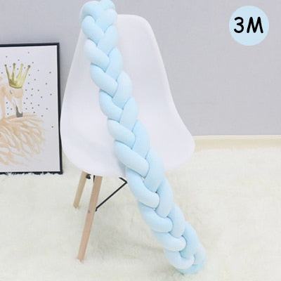1Pcs 1M/2M/3M Baby Handmade Nodic Knot Newborn Bed Bumper Long Knotted Braid Pillow Baby Bed Bumper Knot Crib Infant Room Decor - Korvel
