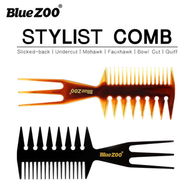 Oil Head Comb Double-Sided Fish Insert Comb Big Tooth Flat Comb Bottom Fork Comb Plate Hair Styling Comb - Korvel