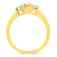 Bague de croisement en diamant 10K or jaune 3.0 Cttw - Taille 7
