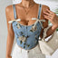 French floral retro vest with floral suspender - Korvel