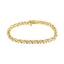 Bracelet en lien en argent sterling plaqué or jaune 10K avec diamants - Taille 7,25"
