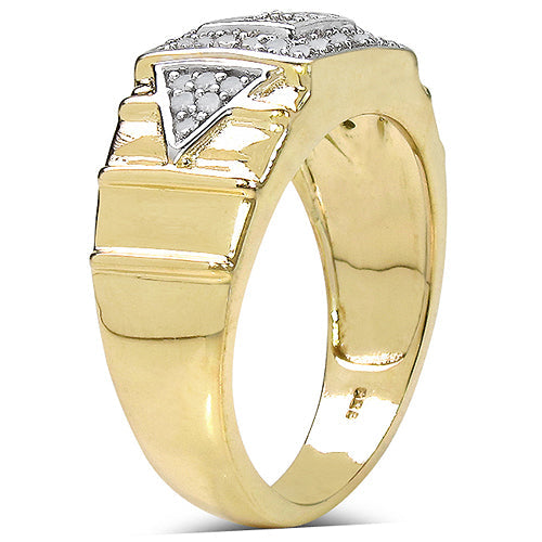 14K Yellow Gold Plated Diamond Cocktail Ring