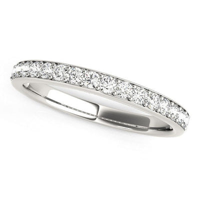 14k White Gold Prong Set Diamond Wedding Band (1/3 cttw)
