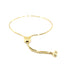 14k Yellow Gold Adjustable Lariat Heart Motif Bracelet