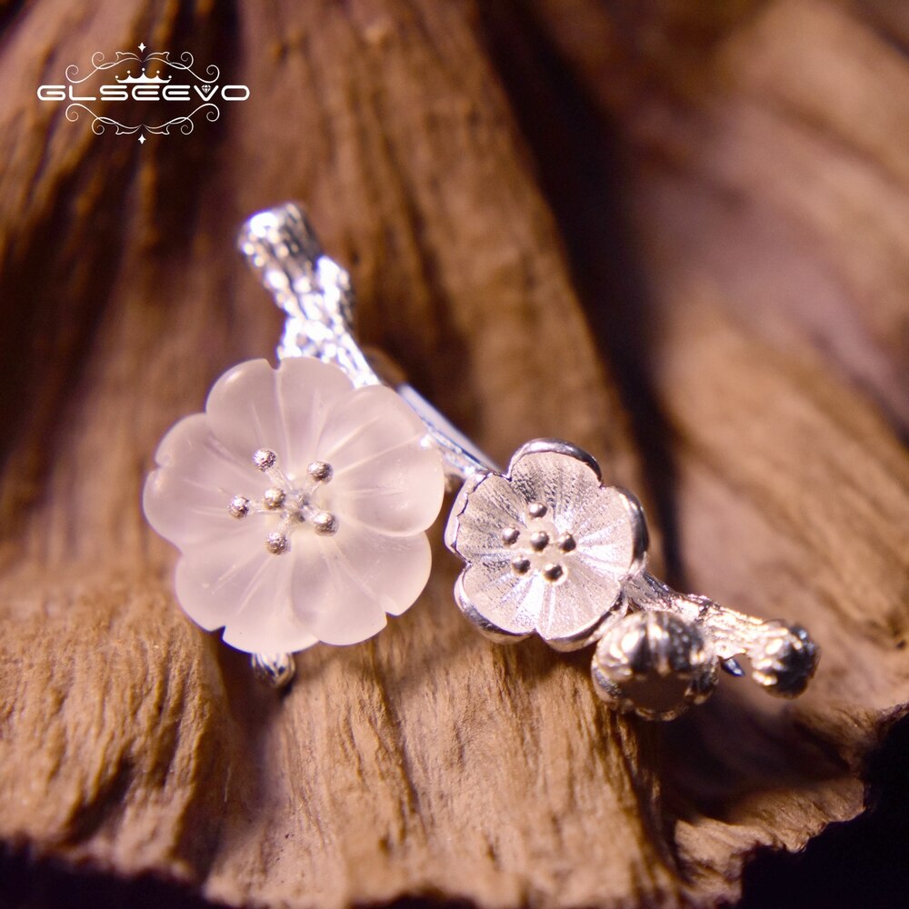 GLSEEVO 925 Sterling Silver Wedding Crystal Flower Brooch High Quality For Women Tree Brooches Mujer Handmade Jewelry - Korvel