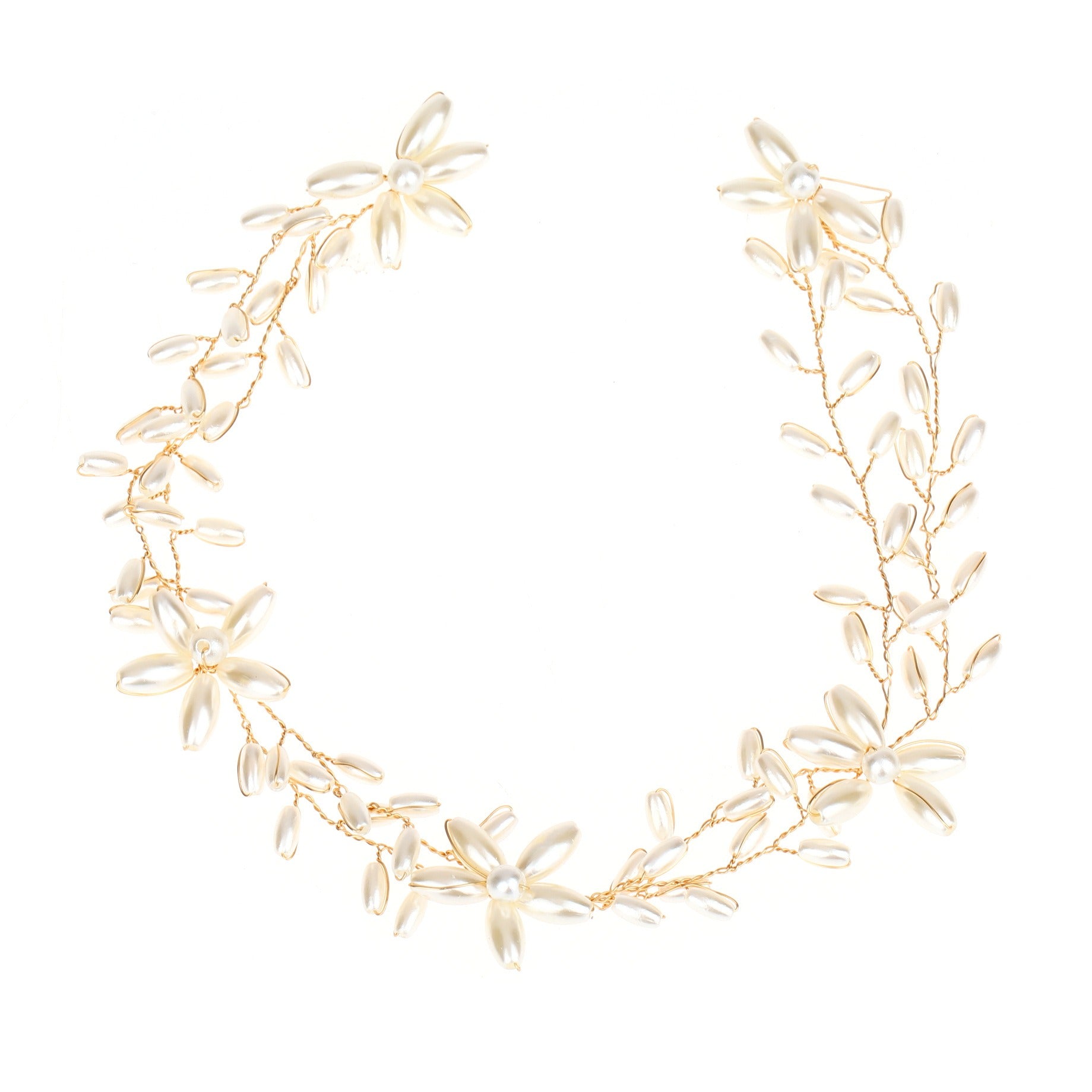 Handmade pearl twisted bead headwear wedding dress bride's hair accessories - Korvel