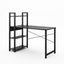 Bedroom desk, steel frame, computer desk, student desk, desk with 4 storage shelves, computer desk, metal and wood - Korvel