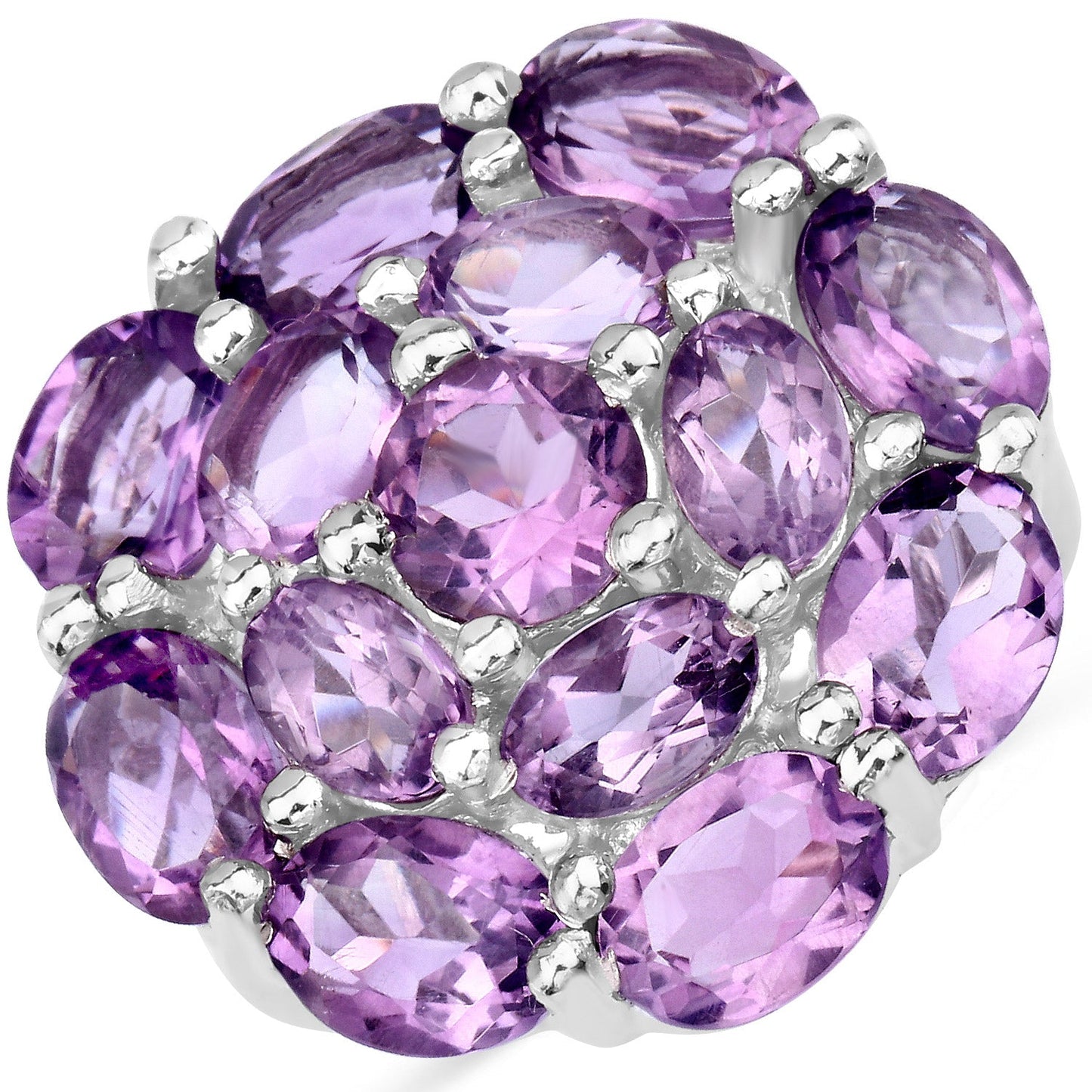 9.28 Carat Genuine Amethyst Sterling Silver Engagement Ring