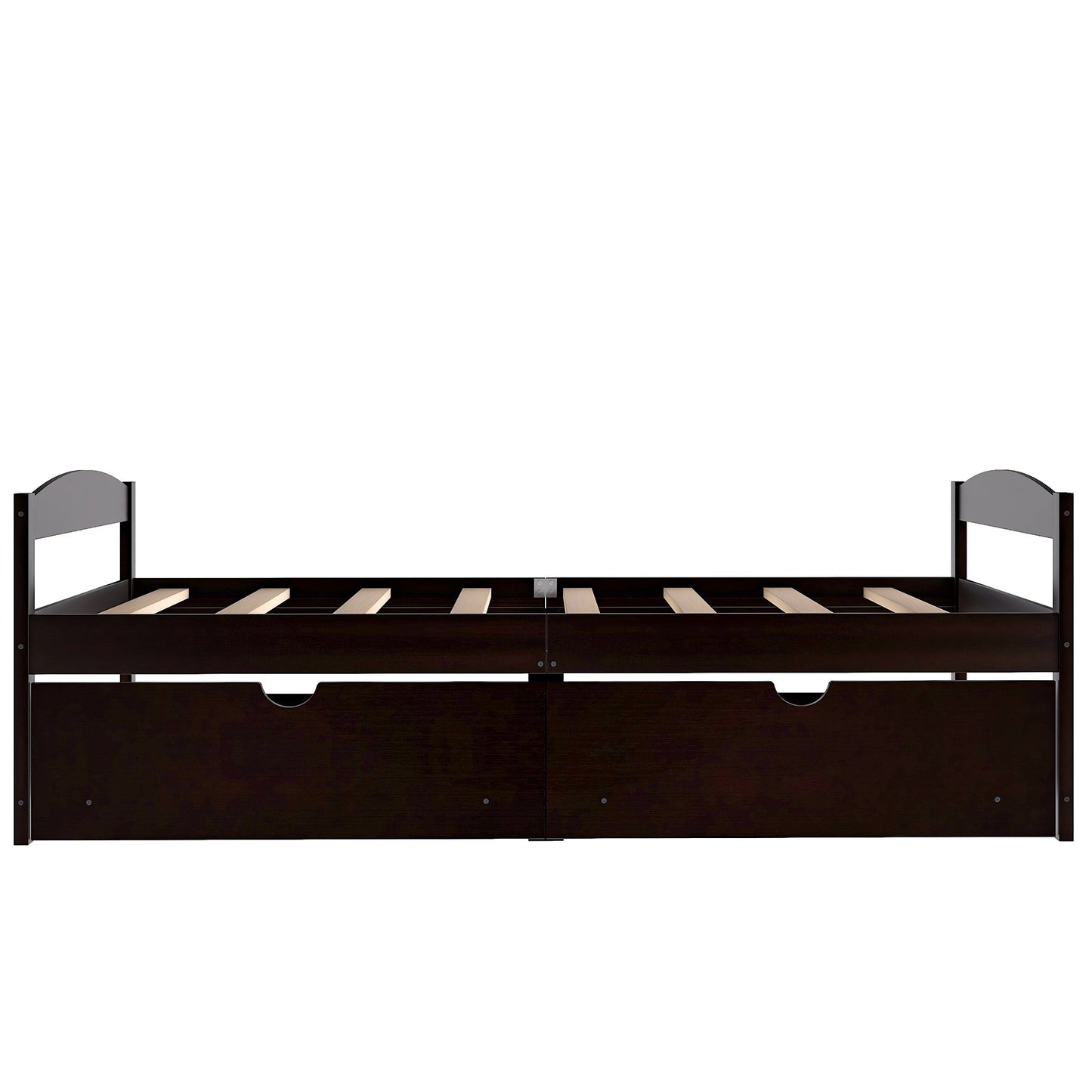 Espresso Twin Size Platform Bed with Two Drawers