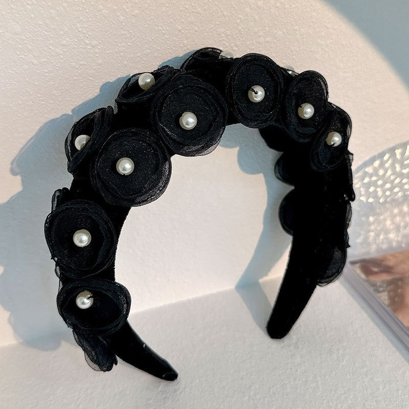 Fashionable fabric pearl flower Hair accessories - Korvel