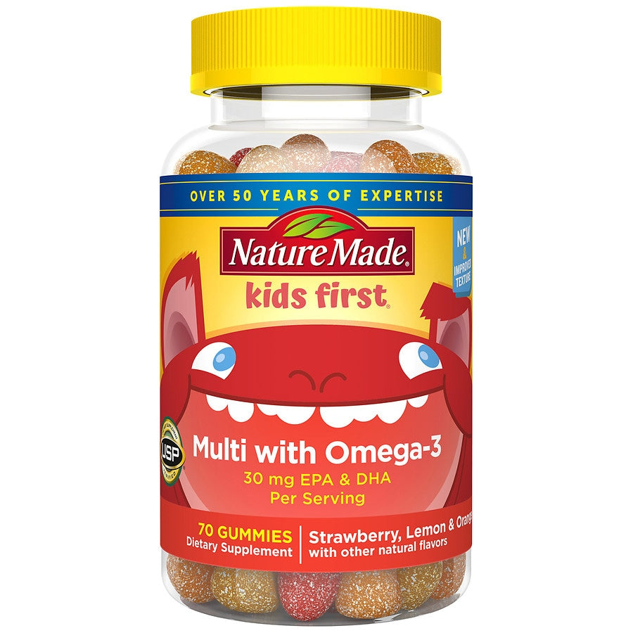 Nature Made Gummies Multivitamines pour Enfants + Omega 3 - 70 unités