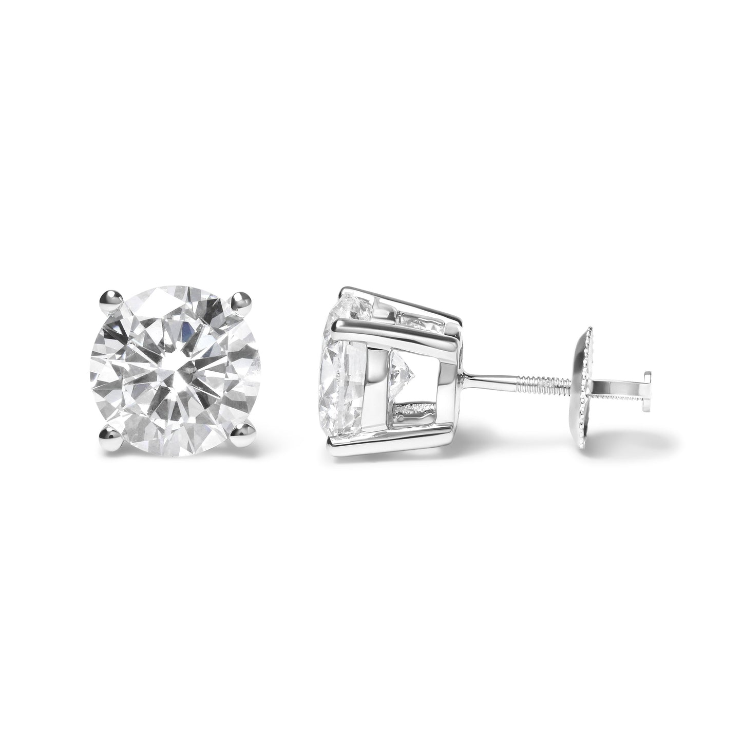 Boucles d'oreilles en diamant lab-grown en or blanc 14K certifiées IGI