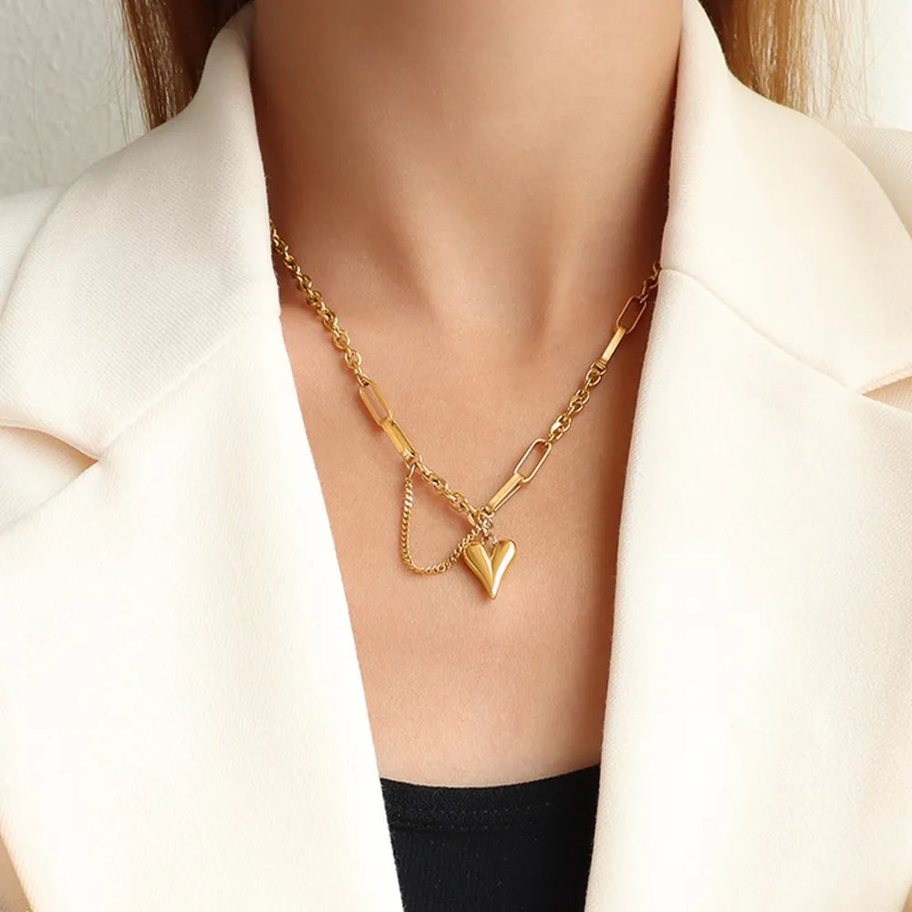Titanium Steel Heart Pendant Necklace - Korvel