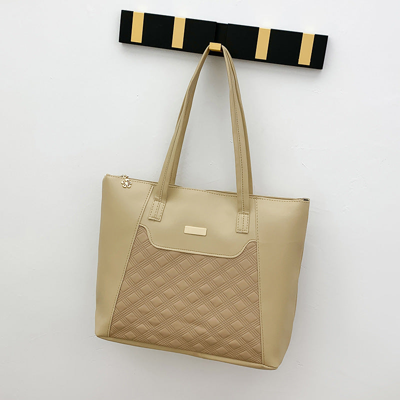 Bolso Tote de Gran Capacidad con Relieve de Diamante