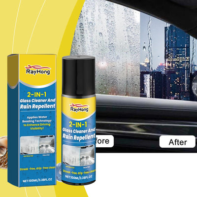 Nettoyant pour vitres de voiture 2-en-1 et agent anti-buée