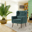 Modern Accent Chair Upholstered Foam Filled Living Room Chairs Comfy Reading Chair Mid Century Modern Chair  (Blackish Green) - Korvel