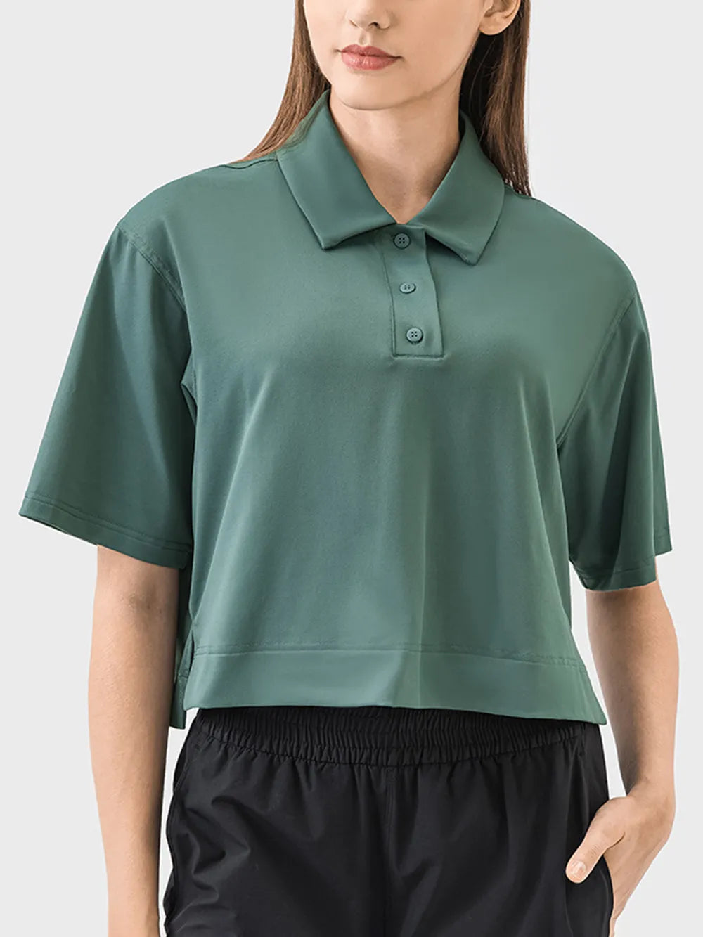 Half Button Short Sleeve Active T-Shirt - Korvel