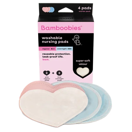 Bamboobies Super Soft Washable Nursing Pads - 4 Reusable Pads