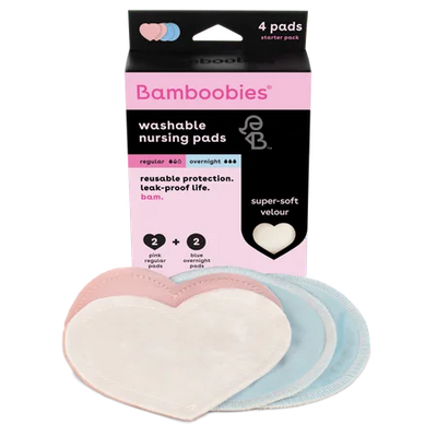 Bamboobies Super Soft Washable Nursing Pads - 4 Almohadillas Reutilizables