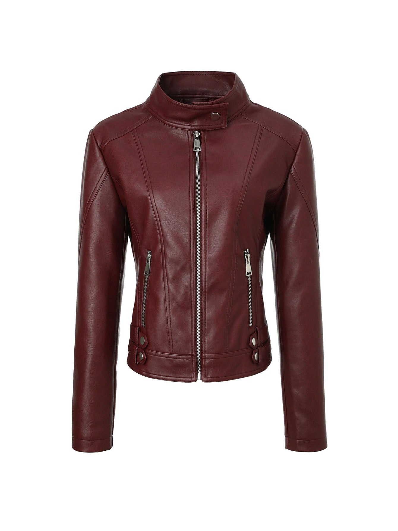 Veste à col montant ajustée pour femmes grandes tailles