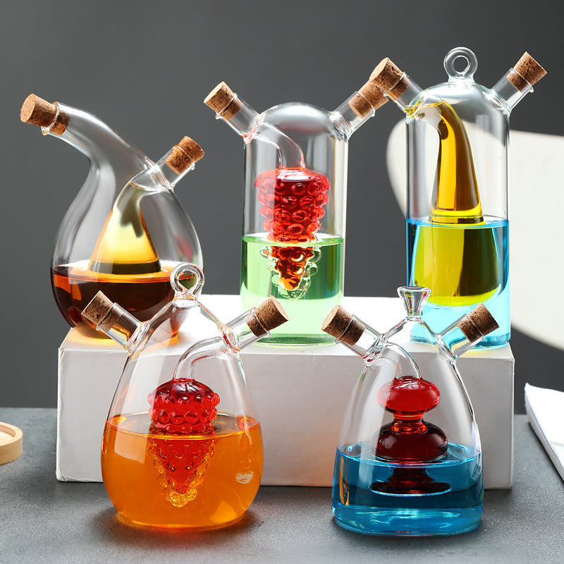 Kitchen Storage Sealed Bottles, Double-layer 2-in-1 Glass Bottles, Oil, Vinegar, Sauce, Seasoning Bottles, Kitchen Tools - Korvel