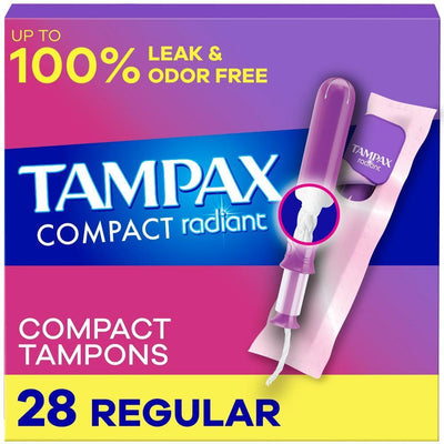 Tampax Compact Radiant Regular Absorbency Tampons - 28ct