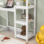 House-shaped Wooden writing Desk,Kids study Table,Bookshelf & Toy Storage,White - Korvel