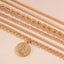 Ins round pendant Bracelet set irregular metallic flat snake chain bracelet - Korvel