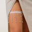 Sexy hot girl elastic band lace leg ring fashionable alloy ribbon tassel leg chain female - Korvel