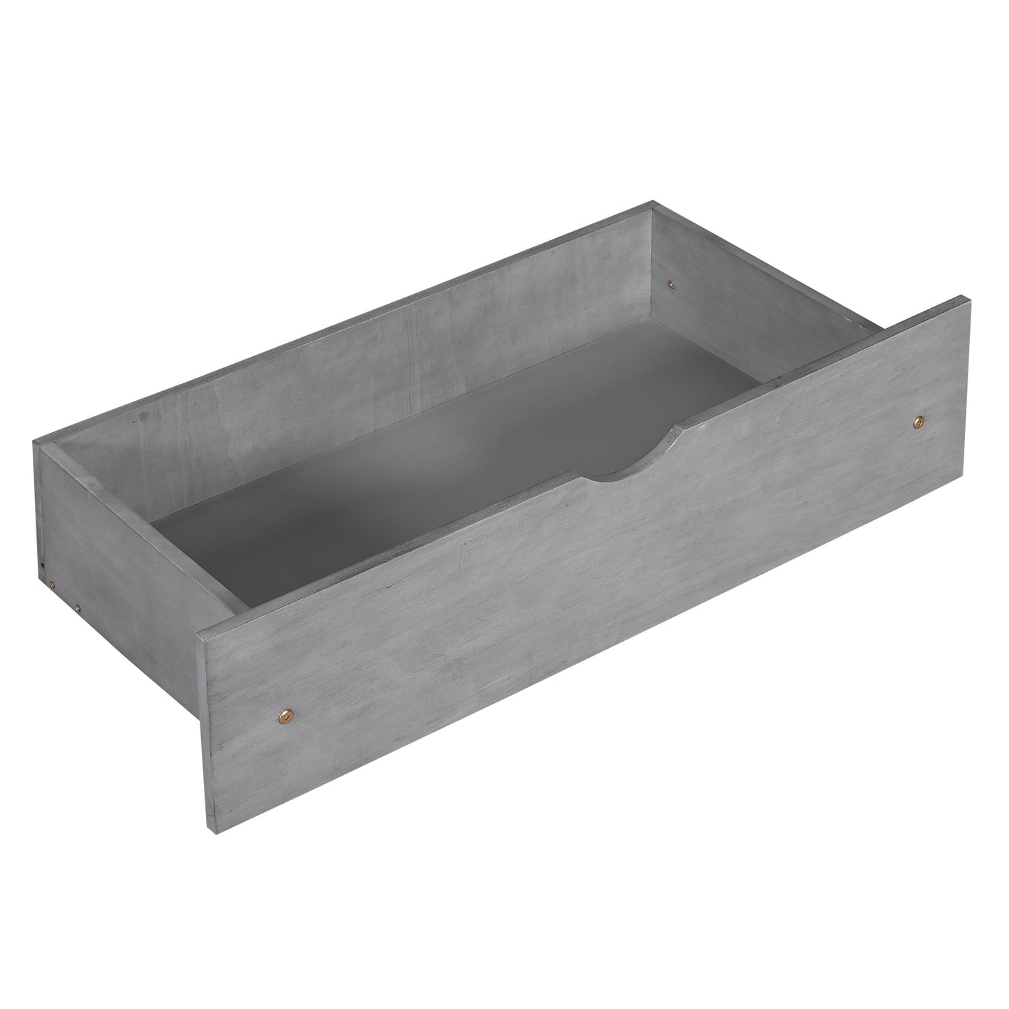 Full Size Wood Platform Bed with Storage Headboard - Gray