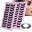 New DD Russian Large Roll Grafting Free False Eyelashes 10 Pairs Of Multi-Layer Thick Cross Mink Like Eyelashes - Korvel
