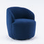 Teddy Fabric Swivel Accent Armchair - Dark Blue
