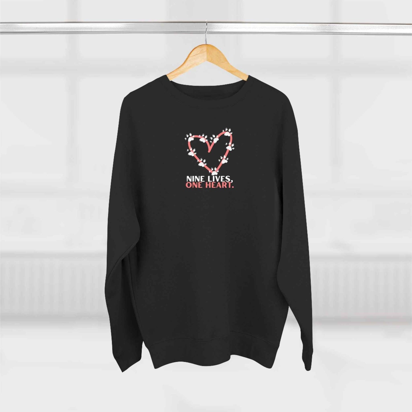 Nine Lives, One Heart Cat Lover Sweatshirt