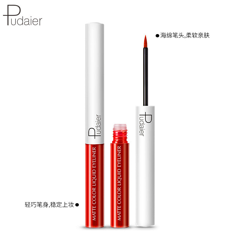 Quick-Drying Waterproof And Sweat-Proof Liquid Eyeliner Does Not Smudge Cosmetics Pudaier Color Eyeliner - Korvel