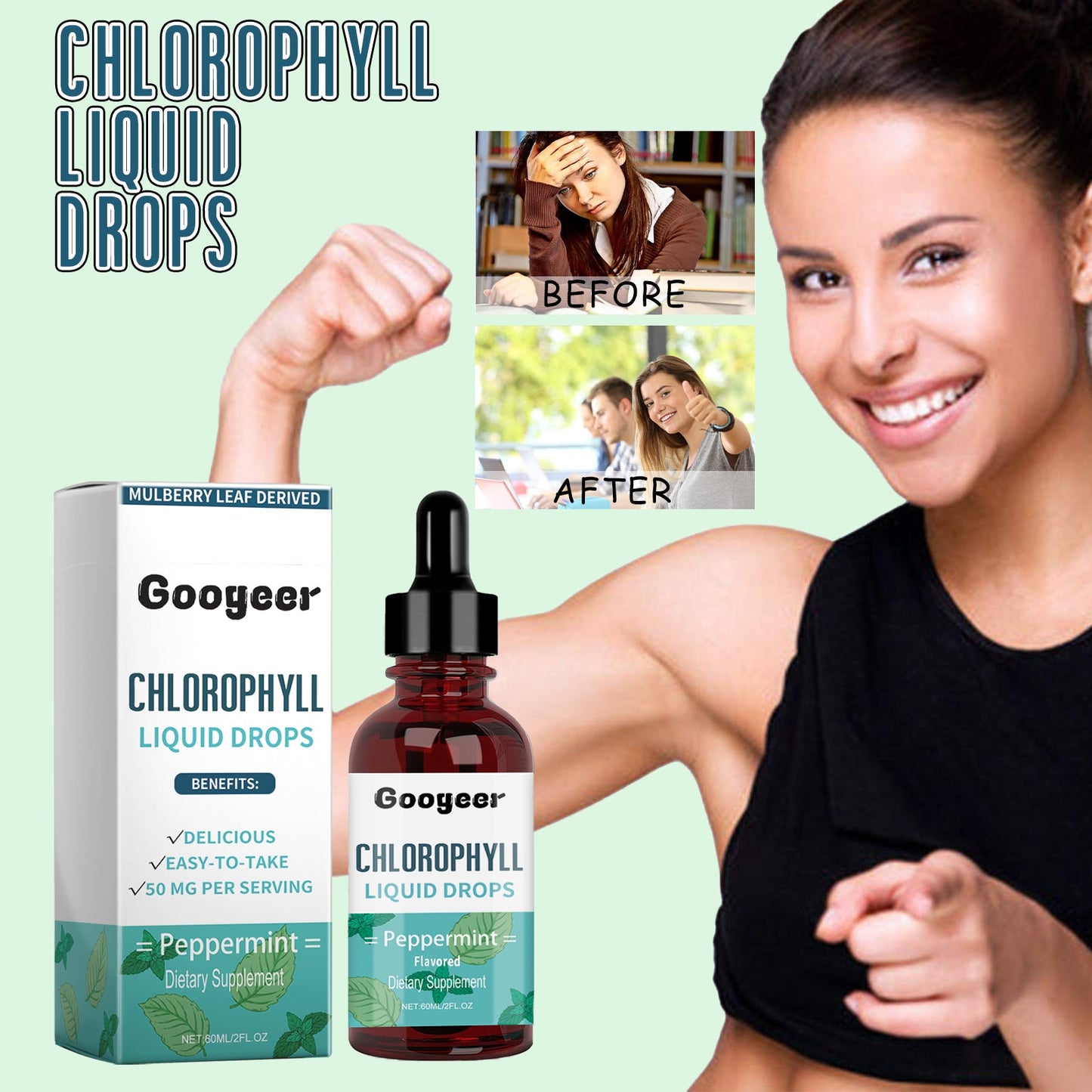 Gouttes Liquides de Chlorophylle pour la Fraîcheur et la Vitalité